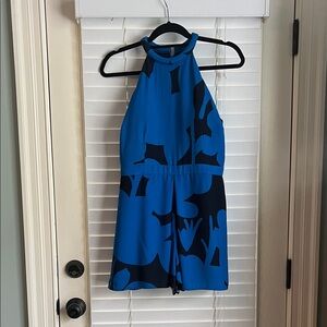 KEEPSAKE the Label Cobalt and Black Halter Romper